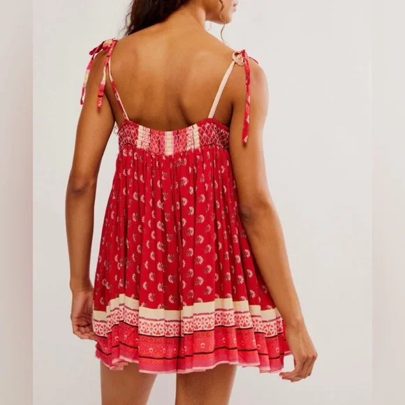 Intimately Free People Rule The World Romper In Ruby Combo Sz - Picture 6 of 11